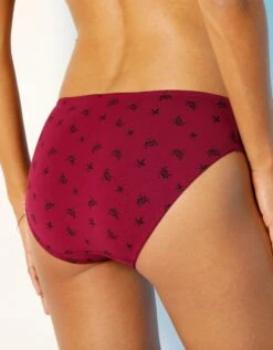 Culotte Midi Coton Imprimée "feuilles" - Lot De 4 9 Culotte Midi Coton Imprimée "feuilles" - Lot De 4 -Célèbre Lingerie Magasin 700290 C01 zoomx vue3