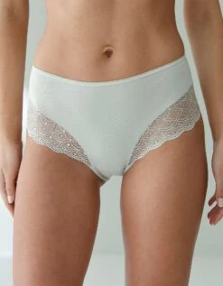 Culotte Forme Maxi Coton Uni Stretch Et Dentelle - Lot De 3 -Célèbre Lingerie Magasin 700421 C00 zoomx vue4