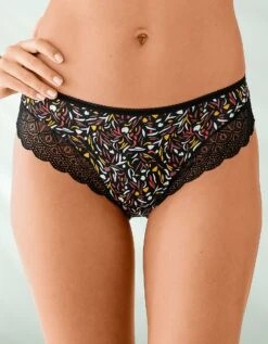 Culotte Forme Midi Coton Imprimé Stretch Et Dentelle - Lot De 3 -Célèbre Lingerie Magasin 700422 C01 zoomx vue4