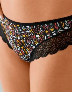 Culotte Forme Midi Coton Imprimé Stretch Et Dentelle - Lot De 3 -Célèbre Lingerie Magasin 700422 C01 zoomx vue5