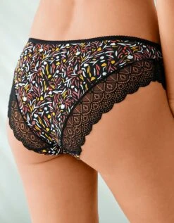 Culotte Forme Midi Coton Imprimé Stretch Et Dentelle - Lot De 3 -Célèbre Lingerie Magasin 700422 C01 zoomx vue7