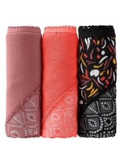 Shorty Coton Stretch Imprimé Et Dentelle - Lot De 3 -Célèbre Lingerie Magasin 700423 C01 zoom detailRFP