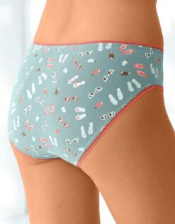 Slip Coton Forme Midi Imprimé Motifs "plage" Assortis – Lot De 4 -Célèbre Lingerie Magasin 700430 C01 zoomx vue6