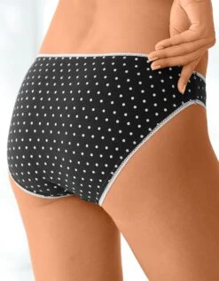 Slip Coton Imprimé Motifs à Pois Assortis – Lot De 4 -Célèbre Lingerie Magasin 700433 01 3