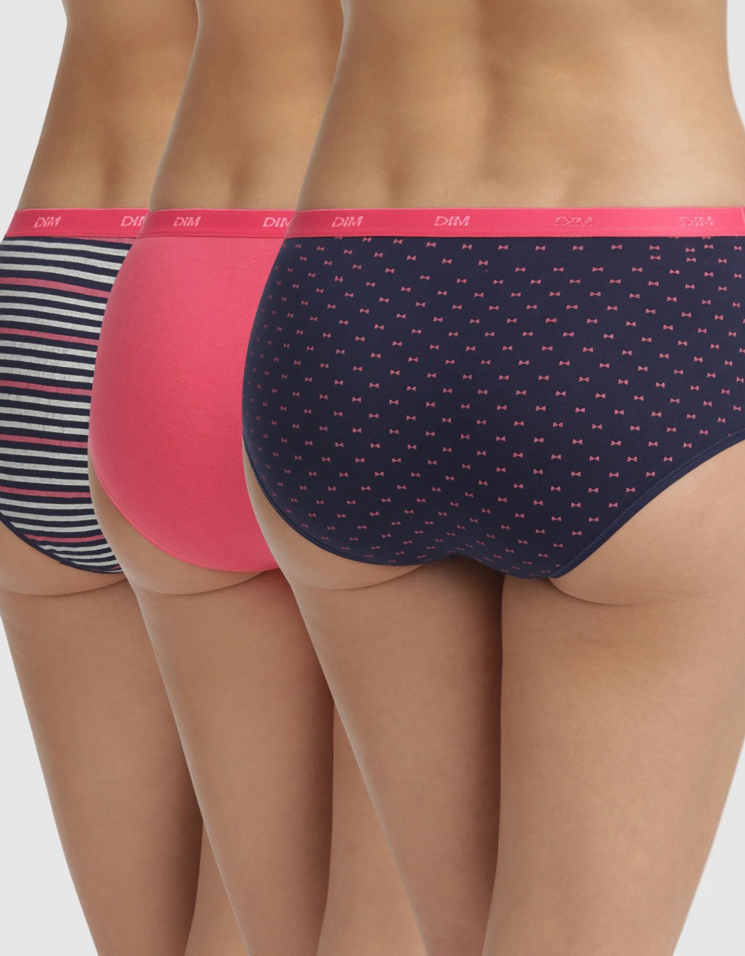 DIM Slip Forme Boxer"Les Pockets" Coton Stretch Imprimé Et Uni Rose- Lot De 3 3 DIM Slip Forme Boxer"Les Pockets" Coton Stretch Imprimé Et Uni Rose- Lot De 3 – Image 2