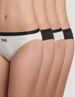 DIM Slip "Les Pockets" Coton Stretch Imprimé "noeuds" Lot De 3 +1 GRATUIT(1)