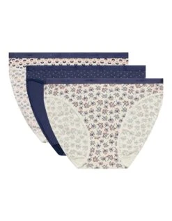 DIM Slip En Coton Stretch Imprimé Les Pockets - Lot De 3 -Célèbre Lingerie Magasin 700537 C01 zoomx vue4