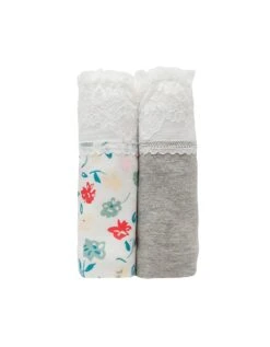 Culotte Coton Stretch Ceinture Dentelle - Lot De 2 Uni Et Imprimé -Célèbre Lingerie Magasin 700551 C01 zoomx vue4