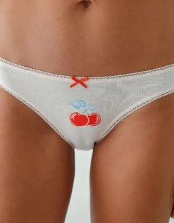 Slip Coton Imprimé Motifs "cerises" Assortis – Lot De 4 -Célèbre Lingerie Magasin 700553 C01 zoomx vue5