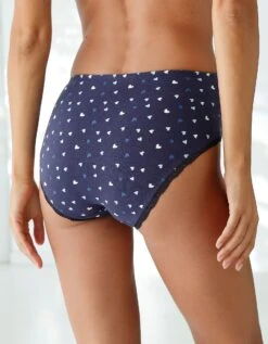 Culotte Taille Haute Coton Stretch Imprimé " Coeurs" Et Dentelle - Lot De 3 -Célèbre Lingerie Magasin 700562 C01 zoomx vue2