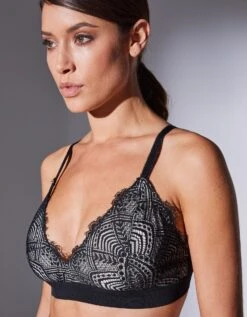 Soutien-gorge Forme Triangle Tulle Et Dentelle Kaloka - Sans Armatures