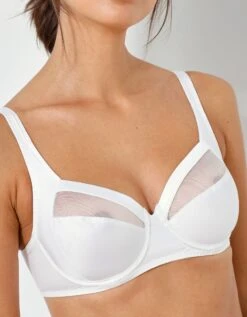 Playtex Soutien-gorge "Perfect Silhouette" Tulle Et Microfibre Forme Emboîtante - Avec Armatures -Célèbre Lingerie Magasin 701022 C01 zoomx vue4