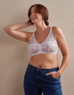 Soutien-gorge Couvrant Résille Et Dentelle - Sans Armatures -Célèbre Lingerie Magasin 701030 C01 zoomx vue4