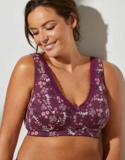 Soutien-gorge Grand Maintien Coton Imprimé Fleuri "Capella" - Sans Armatures