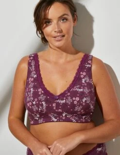 Soutien-gorge Grand Maintien Coton Imprimé Fleuri "Capella" - Sans Armatures -Célèbre Lingerie Magasin 701150 C12 zoomx vue4