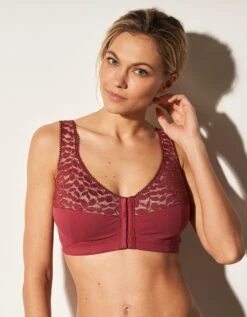 Soutien-gorge Dentelle Et Coton Ouverture Devant - Sans Armatures -Célèbre Lingerie Magasin 701569 C00 zoomx vue2