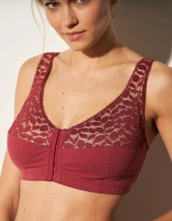 Soutien-gorge Dentelle Et Coton Ouverture Devant - Sans Armatures -Célèbre Lingerie Magasin 701569 C00 zoomx vue3