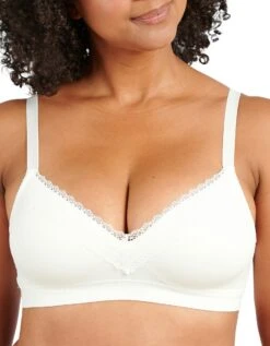 Célèbre Lingerie Magasin 11 Soutien-gorge "Agathe" En Microfibre Et Dentelle Unies - Sans Armatures