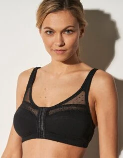 Soutien-gorge Coton Uni Et Plumetis Ouverture Devant - Sans Armatures -Célèbre Lingerie Magasin 701847 C01 zoomx vue3