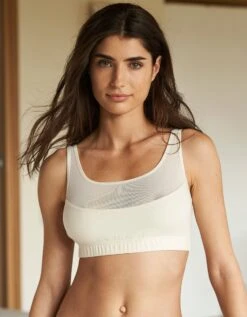 Brassière Sans Armatures Coton Stretch Et Tulle