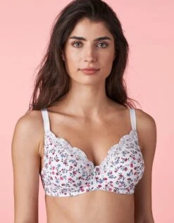 Célèbre Lingerie Magasin 42 Bestform Soutien-gorge Emboîtant Emily Coton Stretch Imprimé Fleuri - Avec Armatures