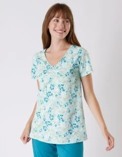 Tee-shirt Pyjama Manches Courtes Imprimé Floral