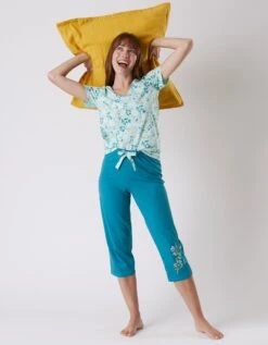 Tee-shirt Pyjama Manches Courtes Imprimé Floral -Célèbre Lingerie Magasin 703042 C01 zoomx vue3