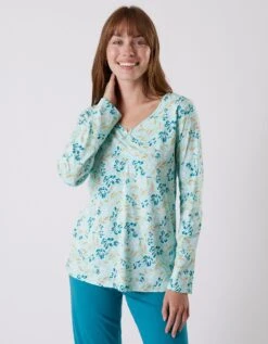 Tee-shirt Pyjama Manches Longues Imprimé Floral -Célèbre Lingerie Magasin 703073 C01 zoomx vue5
