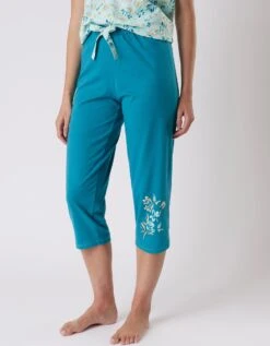 Pantalon Court Pyjama Imprimé Placé "jardin Secret"