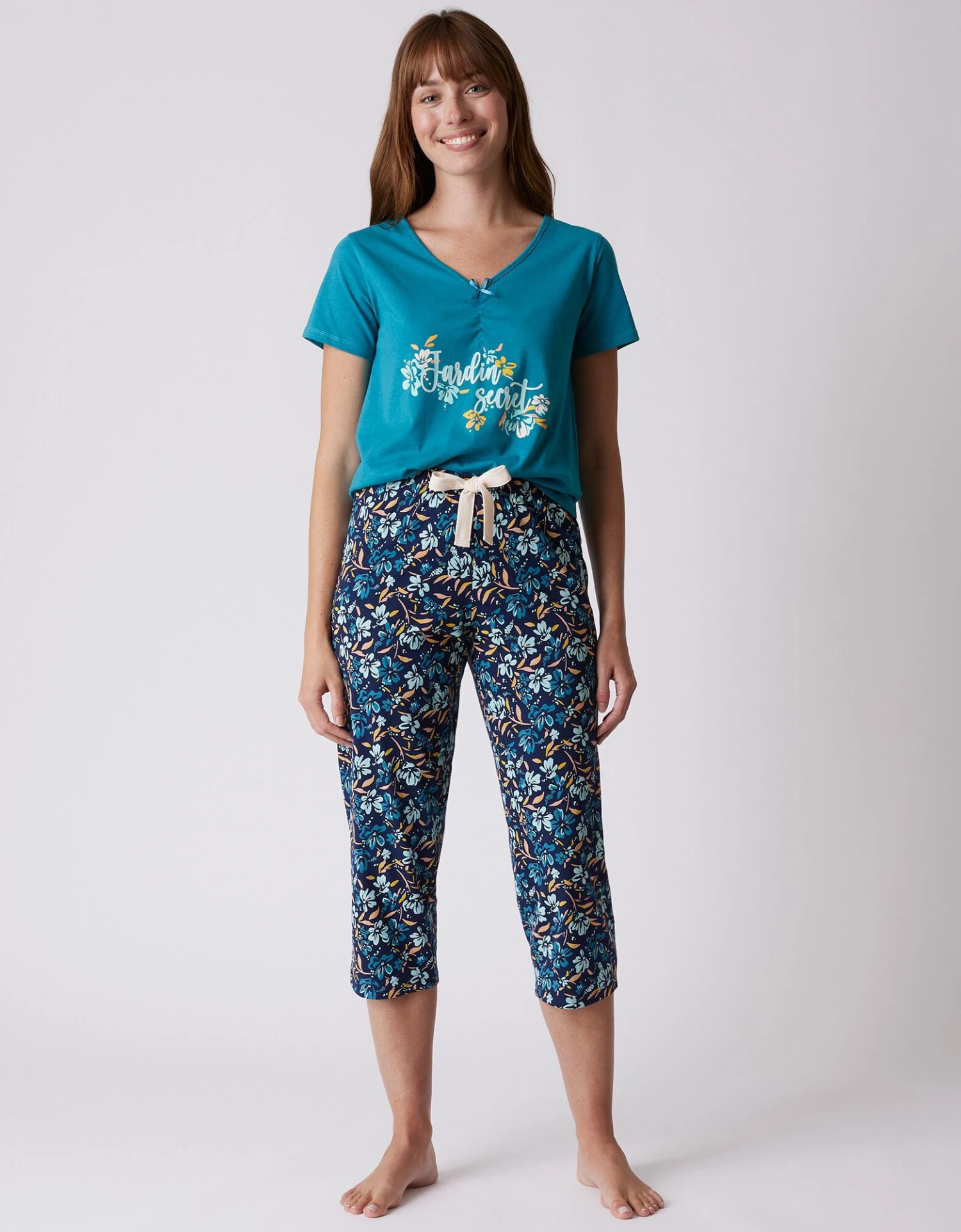 Pantalon Court Pyjama Imprimé Floral 7 Pantalon Court Pyjama Imprimé Floral – Image 5