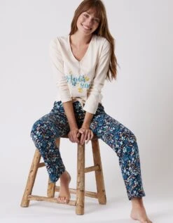 Pantalon Pyjama Coton Imprimé Floral -Célèbre Lingerie Magasin 703077 C02 zoomx vue4