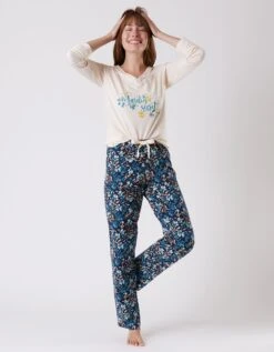 Pantalon Pyjama Coton Imprimé Floral -Célèbre Lingerie Magasin 703077 C02 zoomx vue5
