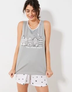 Pyjama Short Fantaisie Ville étoilée -Célèbre Lingerie Magasin 703082 C02 zoomx vue5