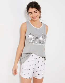 Pyjama Short Fantaisie Ville étoilée -Célèbre Lingerie Magasin 703082 C02 zoomx vue6