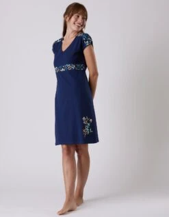 Chemise De Nuit Manches Courtes Imprimé Placé "jardin Secret" -Célèbre Lingerie Magasin 703087 C01 zoomx vue5