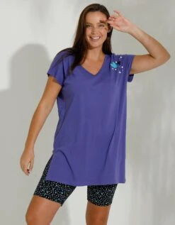 Pyjama Cycliste Coton Imprimé Coeur