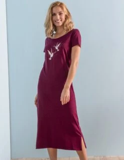 Chemise De Nuit Longue Imprimé «oiseaux» -Célèbre Lingerie Magasin 703125 C01 zoomx vue4