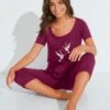 Pyjacourt En Coton Imprimé Oiseaux -Célèbre Lingerie Magasin 703126 C01 zoomx