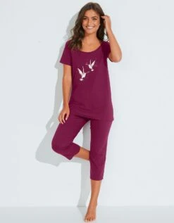 Pyjacourt En Coton Imprimé Oiseaux -Célèbre Lingerie Magasin 703126 C01 zoomx vue7