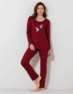 Pyjama Manches Longues Coton Imprimé « oiseaux » -Célèbre Lingerie Magasin 703127 C01 zoomx vue4