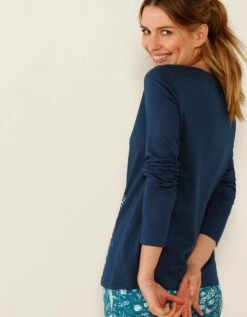 Tee-shirt Manches Longues – Marine -Célèbre Lingerie Magasin 703146 C01 zoomx vue3