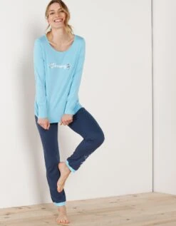 Tee-shirt Manches Longues – Turquoise -Célèbre Lingerie Magasin 703147 C01 zoomx vue4