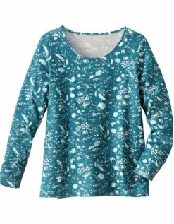 Tee-shirt Manches Longues – Fleuri émeraude -Célèbre Lingerie Magasin 703148 C01 zoomx vue5