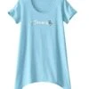 Tee-shirt Asymétrique Manches Courtes – Turquoise -Célèbre Lingerie Magasin 703150 C01 zoomx