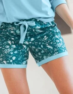 Short De Pyjama – Fleuri émeraude -Célèbre Lingerie Magasin 703152 C01 zoomx vue2