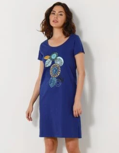 Chemise De Nuit Courte Manches Courtes Motif "rosaces" -Célèbre Lingerie Magasin 703208 C01 zoomx vue5