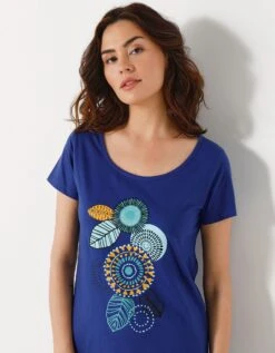 Chemise De Nuit Courte Manches Courtes Motif "rosaces" -Célèbre Lingerie Magasin 703208 C01 zoomx vue6