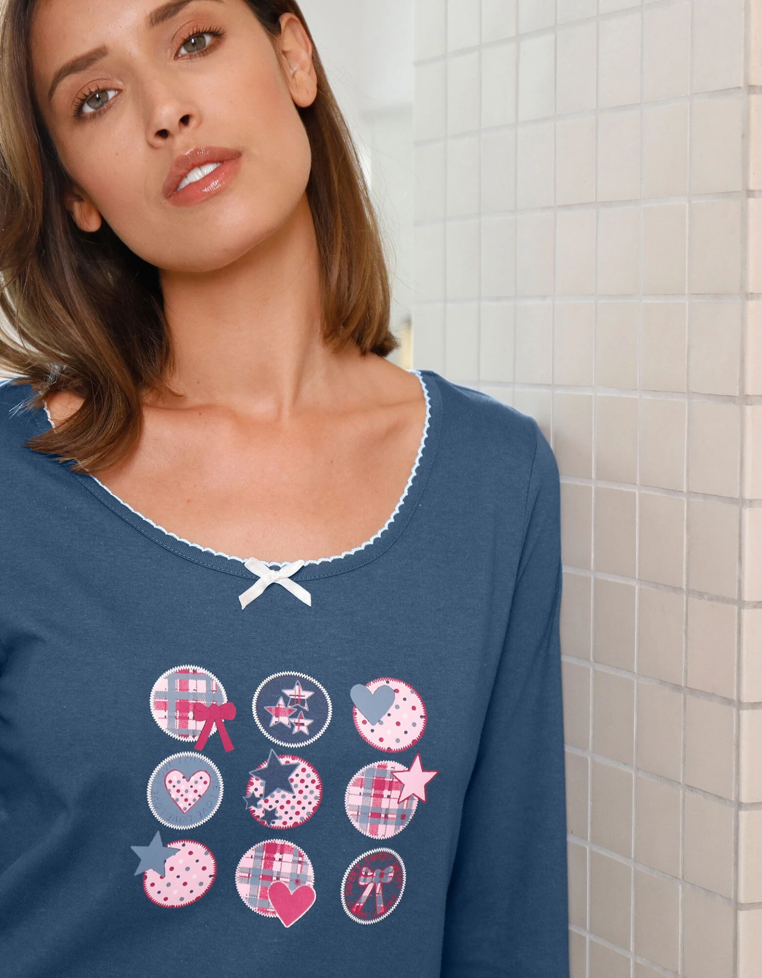 Chemise De Nuit Longue - Imprimé Fantaisie 4 Chemise De Nuit Longue - Imprimé Fantaisie – Image 2