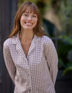 Chemise De Nuit Boutonnée Imprimé Petits Carreaux -Célèbre Lingerie Magasin 703239 C02 zoomx vue6