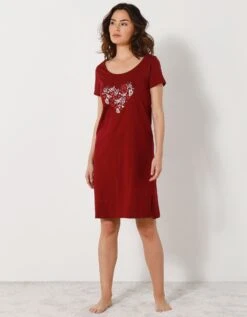 Chemise De Nuit Courtes Manches Courtes Motif «papillons» -Célèbre Lingerie Magasin 703280 C01 zoomx vue3